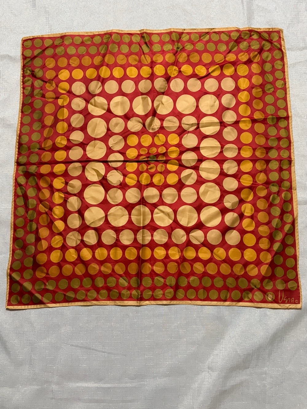 Vintage 60s Vera Neumann Mod Optical Dot Silk Scarf